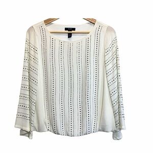 Alfani Flowy Silver Studded Blouse